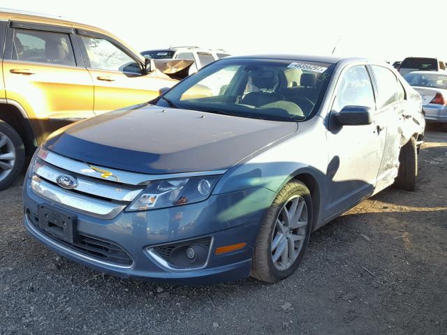 3FAHP0JA4CR393534 - 2012 FORD FUSION SEL BLUE photo 2