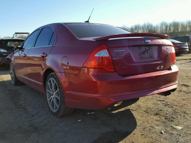 3FAHP0HA8AR295075 - 2010 FORD FUSION SE RED photo 3