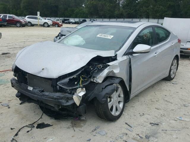 KMHDH4AE3DU727588 - 2013 HYUNDAI ELANTRA GL SILVER photo 2