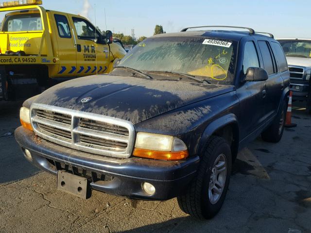 1B4HR48N62F213354 - 2002 DODGE DURANGO SL BLUE photo 2