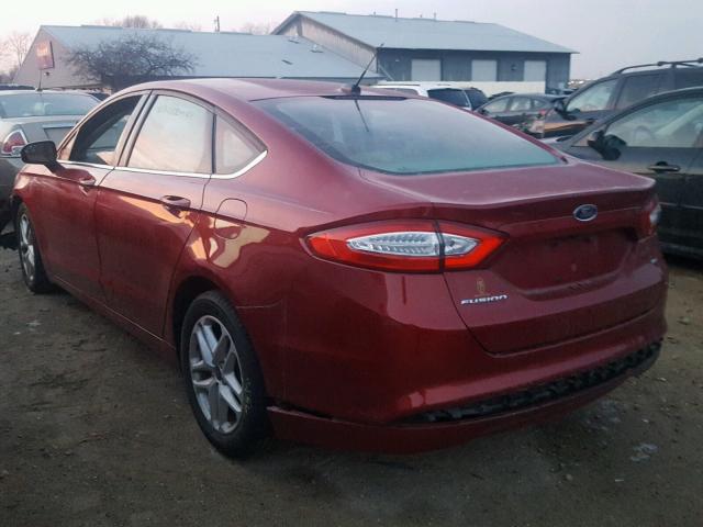 3FA6P0H77GR392062 - 2016 FORD FUSION SE BURGUNDY photo 3