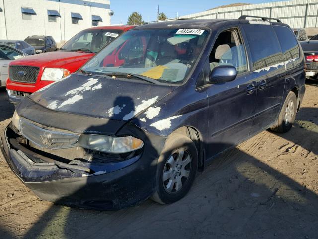 5FNRL18814B089244 - 2004 HONDA ODYSSEY EX BLUE photo 2