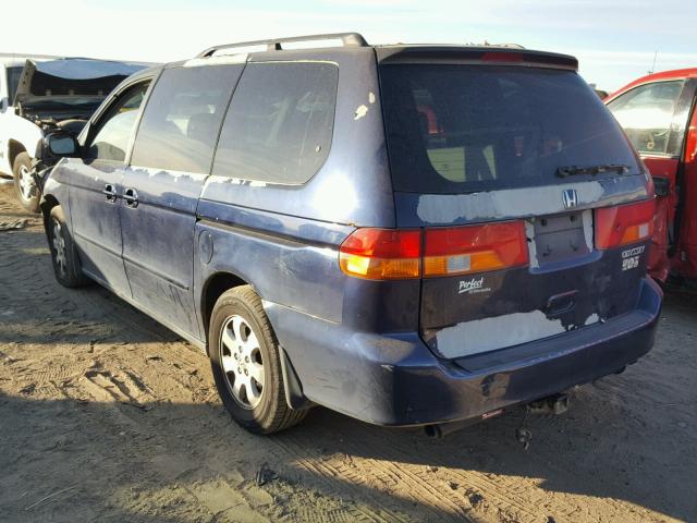 5FNRL18814B089244 - 2004 HONDA ODYSSEY EX BLUE photo 3