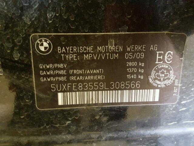 5UXFE83559L308566 - 2009 BMW X5 XDRIVE4 黑色 照片 10