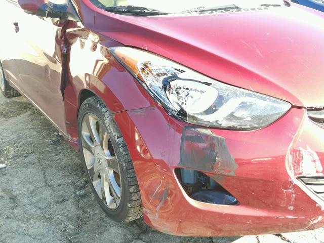 KMHDH4AE9BU132516 - 2011 HYUNDAI ELANTRA GL MAROON photo 9