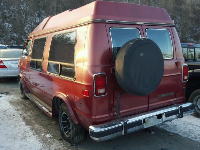 2B6HB21Y1KK344973 - 1989 DODGE RAM VAN B2 RED photo 3