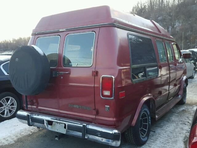 2B6HB21Y1KK344973 - 1989 DODGE RAM VAN B2 RED photo 4