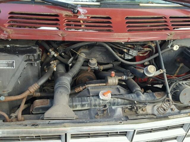 2B6HB21Y1KK344973 - 1989 DODGE RAM VAN B2 RED photo 7