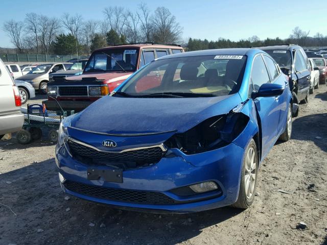 KNAFX4A89F5352178 - 2015 KIA FORTE EX BLUE photo 2