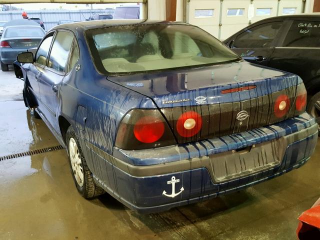 2G1WF55E749309480 - 2004 CHEVROLET IMPALA BLUE photo 3