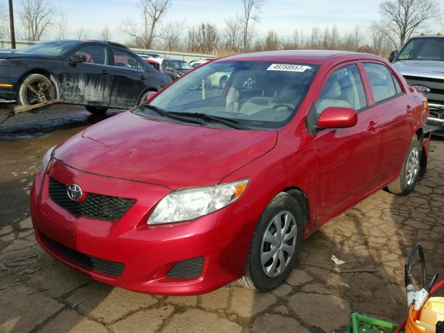 1NXBU40E89Z067544 - 2009 TOYOTA COROLLA BA RED photo 2