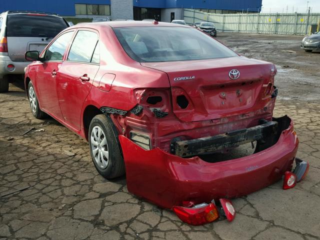 1NXBU40E89Z067544 - 2009 TOYOTA COROLLA BA RED photo 3