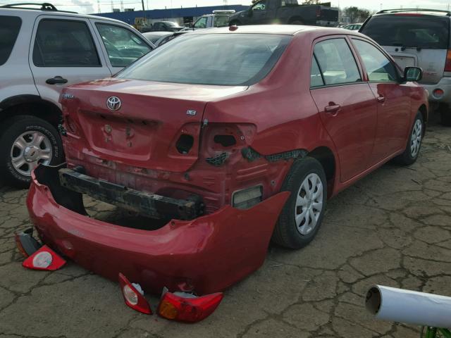 1NXBU40E89Z067544 - 2009 TOYOTA COROLLA BA RED photo 4