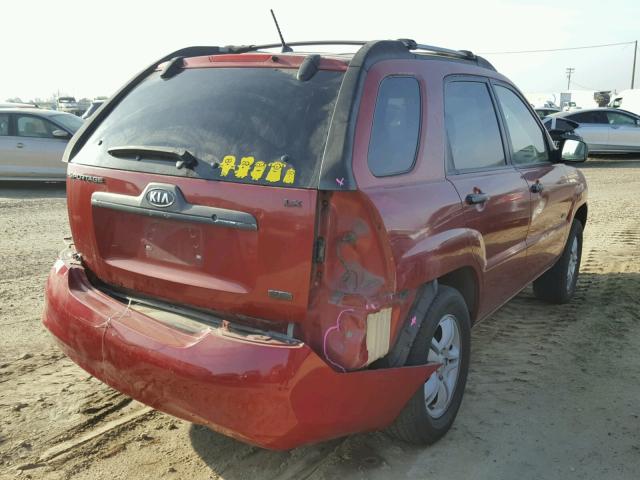 KNDJE723777422967 - 2007 KIA SPORTAGE E RED photo 4