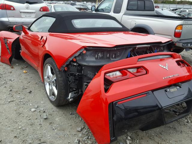 1G1YF3D75F5107916 - 2015 CHEVROLET CORVETTE S RED photo 3