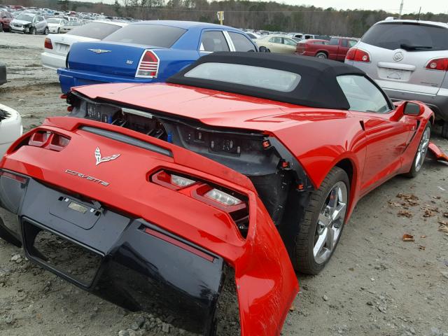 1G1YF3D75F5107916 - 2015 CHEVROLET CORVETTE S RED photo 4