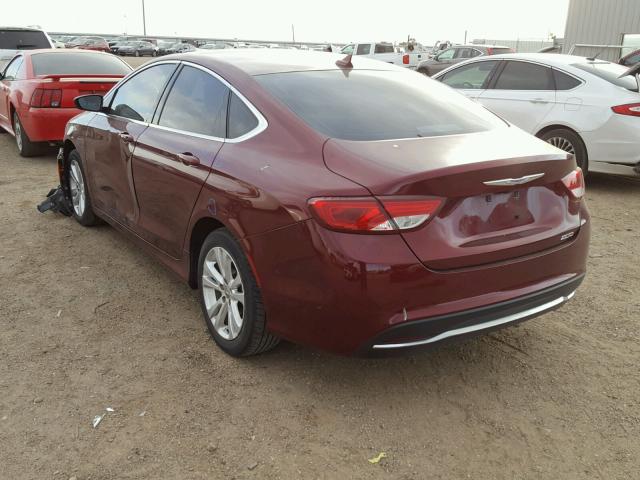 1C3CCCAB7FN699925 - 2015 CHRYSLER 200 LIMITE MAROON photo 3