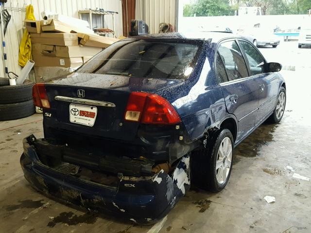 2HGES26781H546088 - 2001 HONDA CIVIC EX BLUE photo 4