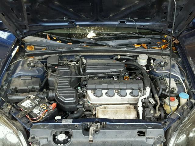 2HGES26781H546088 - 2001 HONDA CIVIC EX BLUE photo 7