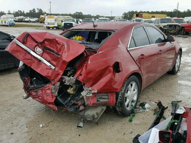 1G6DF577380141661 - 2008 CADILLAC CTS RED photo 4