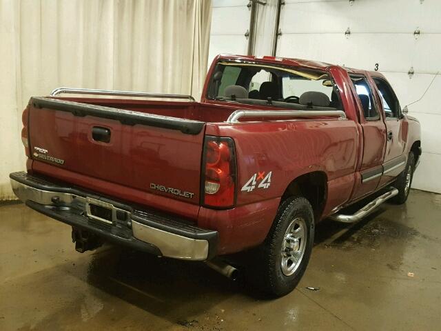 1GCEK19T84E240439 - 2004 CHEVROLET SILVERADO MAROON photo 4