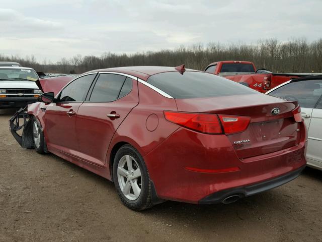 5XXGM4A74FG350826 - 2015 KIA OPTIMA LX MAROON photo 3