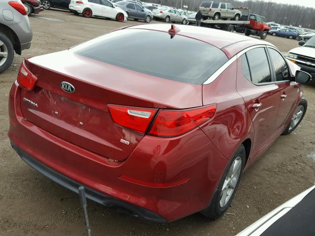 5XXGM4A74FG350826 - 2015 KIA OPTIMA LX MAROON photo 4