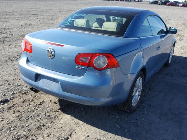 WVWBA71F77V005484 - 2007 VOLKSWAGEN EOS 2.0T BLUE photo 4