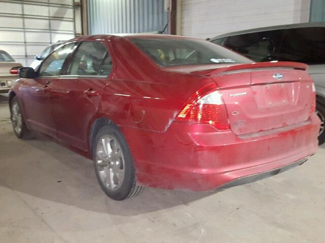 3FAHP0HAXCR438529 - 2012 FORD FUSION SE RED photo 3