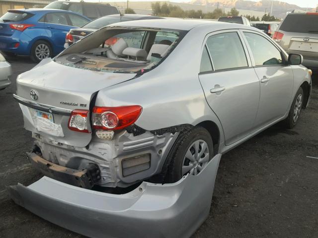 2T1BU4EE7BC587783 - 2011 TOYOTA COROLLA BA SILVER photo 4