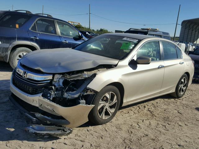 1HGCR2F3XGA187365 - 2016 HONDA ACCORD LX GOLD photo 2