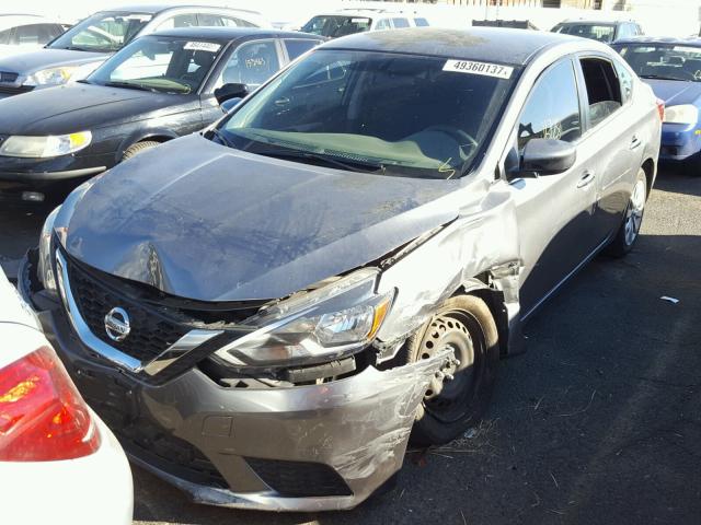 3N1AB7AP2HY309928 - 2017 NISSAN SENTRA S GRAY photo 2