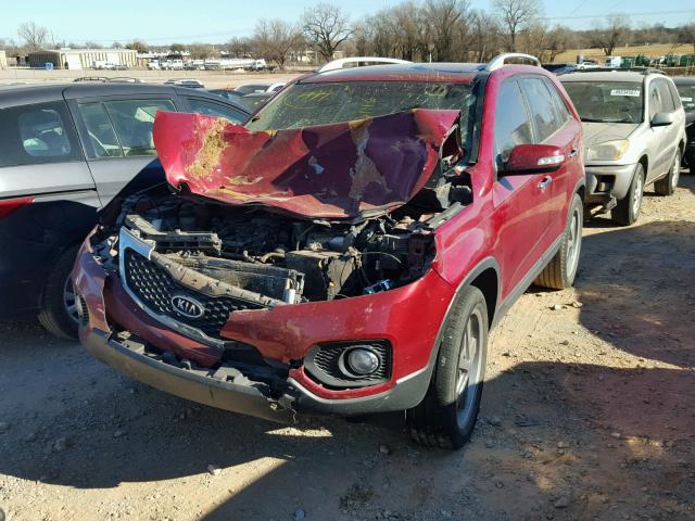 5XYKU4A21BG013146 - 2011 KIA SORENTO EX RED photo 9