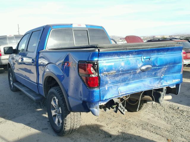 1FTFW1EF9BKE22691 - 2011 FORD F150 SUPER BLUE photo 3