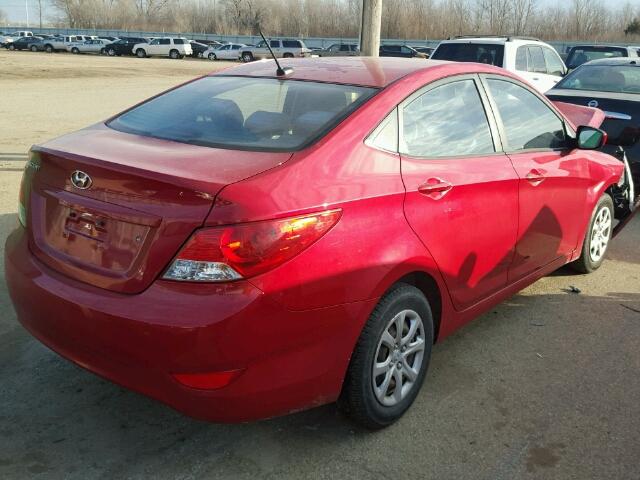 KMHCT4AE0CU145974 - 2012 HYUNDAI ACCENT GLS RED photo 4