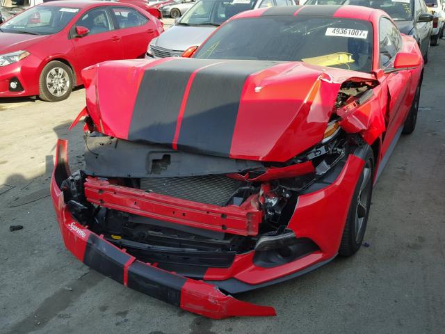 1FA6P8AM6G5242820 - 2016 FORD MUSTANG RED photo 2