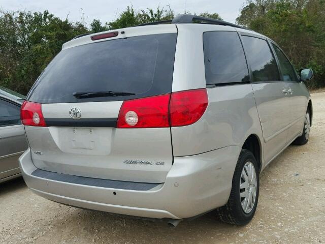 5TDZK23C69S279578 - 2009 TOYOTA SIENNA CE SILVER photo 4