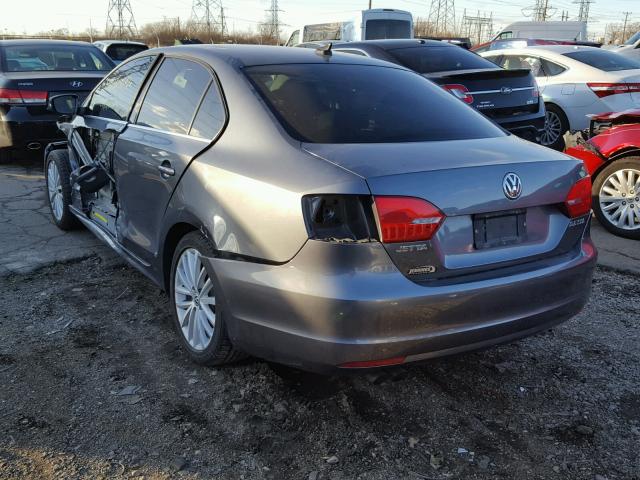 3VWLZ7AJ1BM349006 - 2011 VOLKSWAGEN JETTA SEL GRAY photo 3