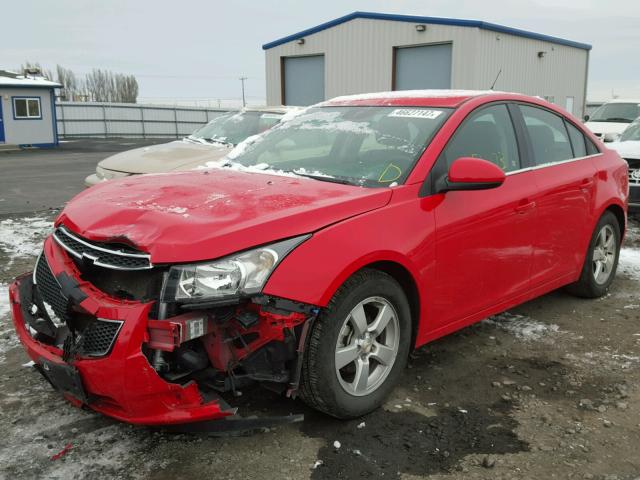 1G1PD5SB0E7478988 - 2014 CHEVROLET CRUZE LT RED photo 2