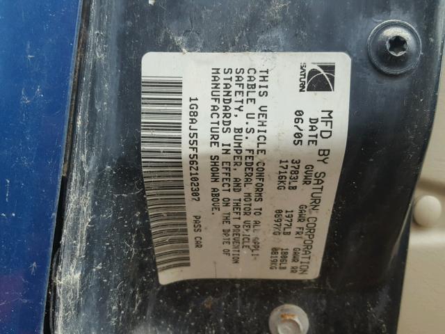 1G8AJ55F56Z102307 - 2006 SATURN ION LEVEL BLUE photo 10