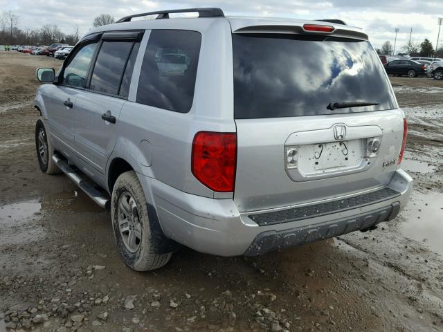 2HKYF18535H507282 - 2005 HONDA PILOT EXL SILVER photo 3