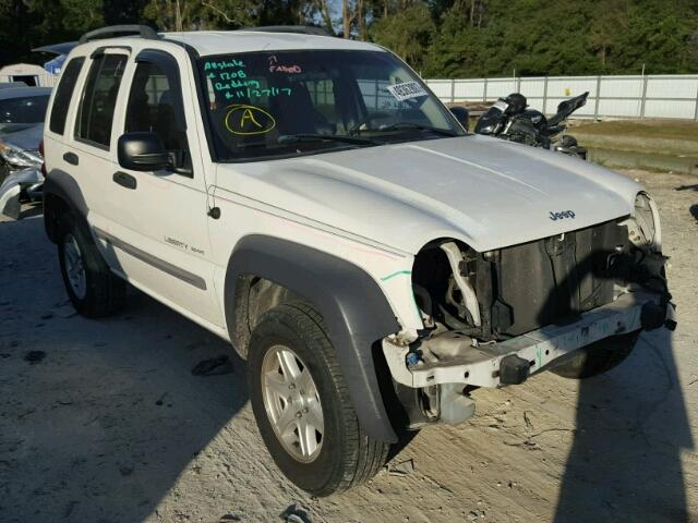 1J4GK48K63W519474 - 2003 JEEP LIBERTY SP WHITE photo 1