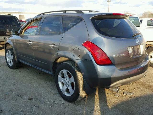 JN8AZ08W55W433468 - 2005 NISSAN MURANO SL GRAY photo 3