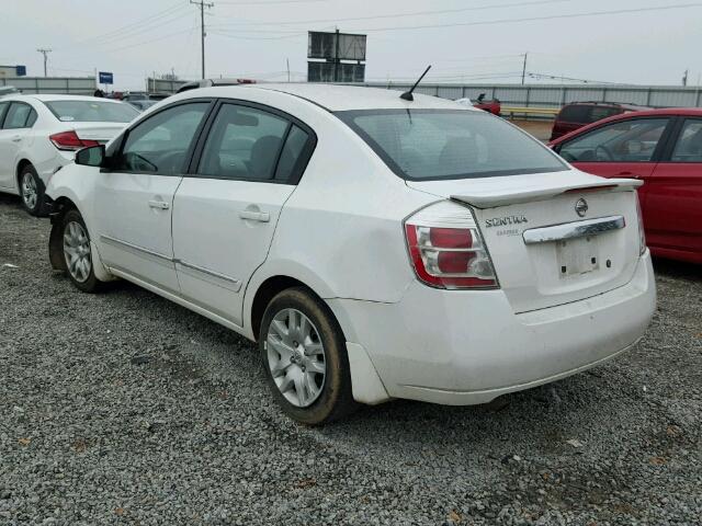 3N1AB6APXBL717396 - 2011 NISSAN SENTRA 2.0 WHITE photo 3