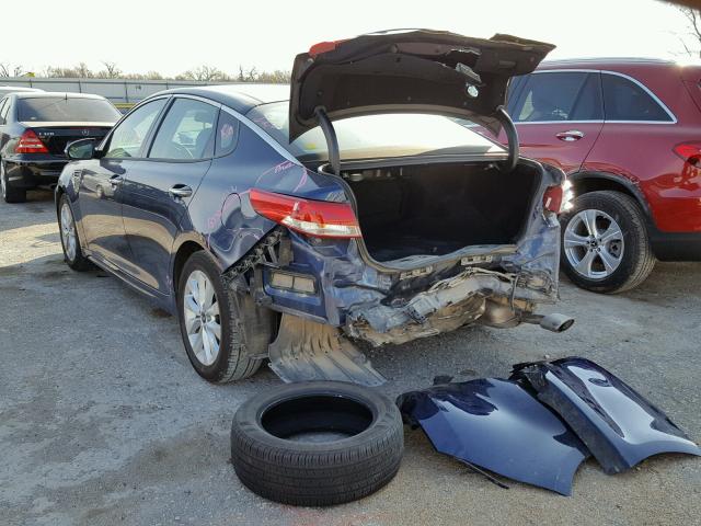 5XXGU4L39GG051330 - 2016 KIA OPTIMA EX BLUE photo 3