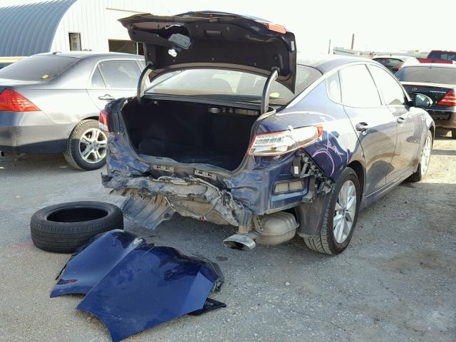 5XXGU4L39GG051330 - 2016 KIA OPTIMA EX BLUE photo 4
