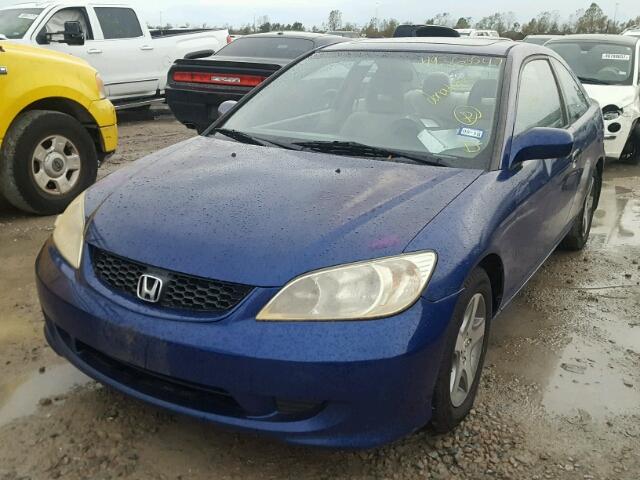 1HGEM22925L004625 - 2005 HONDA CIVIC EX BLUE photo 2