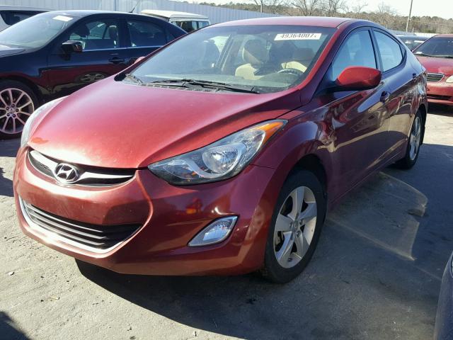 KMHDH4AE4DU671371 - 2013 HYUNDAI ELANTRA GL RED photo 2