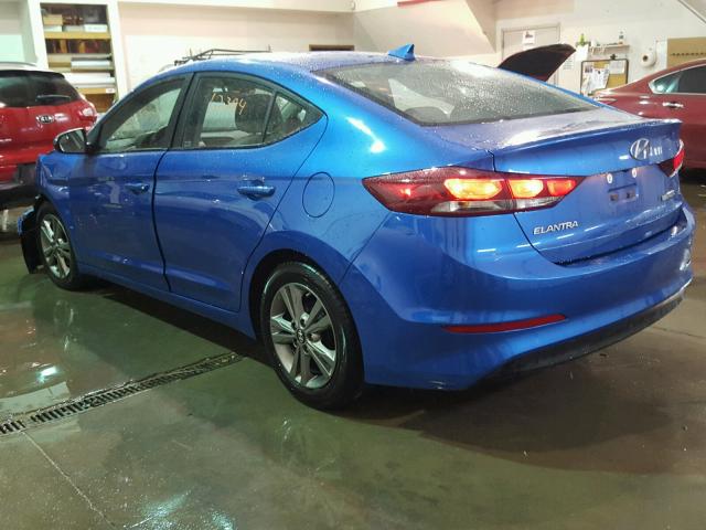 5NPD84LFXHH176571 - 2017 HYUNDAI ELANTRA SE BLUE photo 3