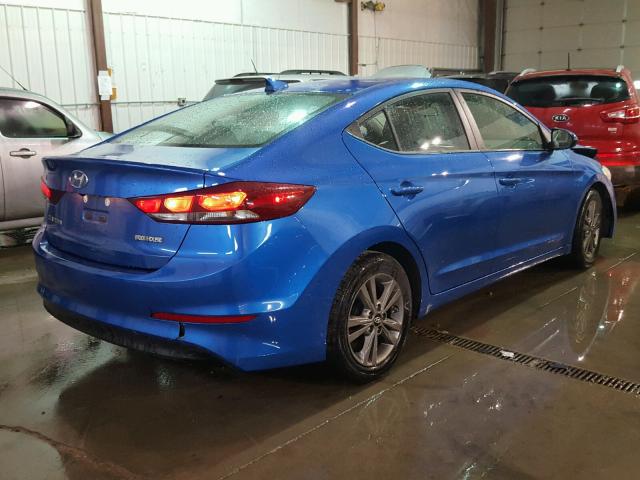 5NPD84LFXHH176571 - 2017 HYUNDAI ELANTRA SE BLUE photo 4